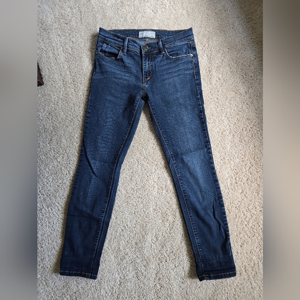 Free People Size 27 Womens Mid Rise Dark Denim Cropped Jeans